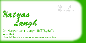 matyas langh business card